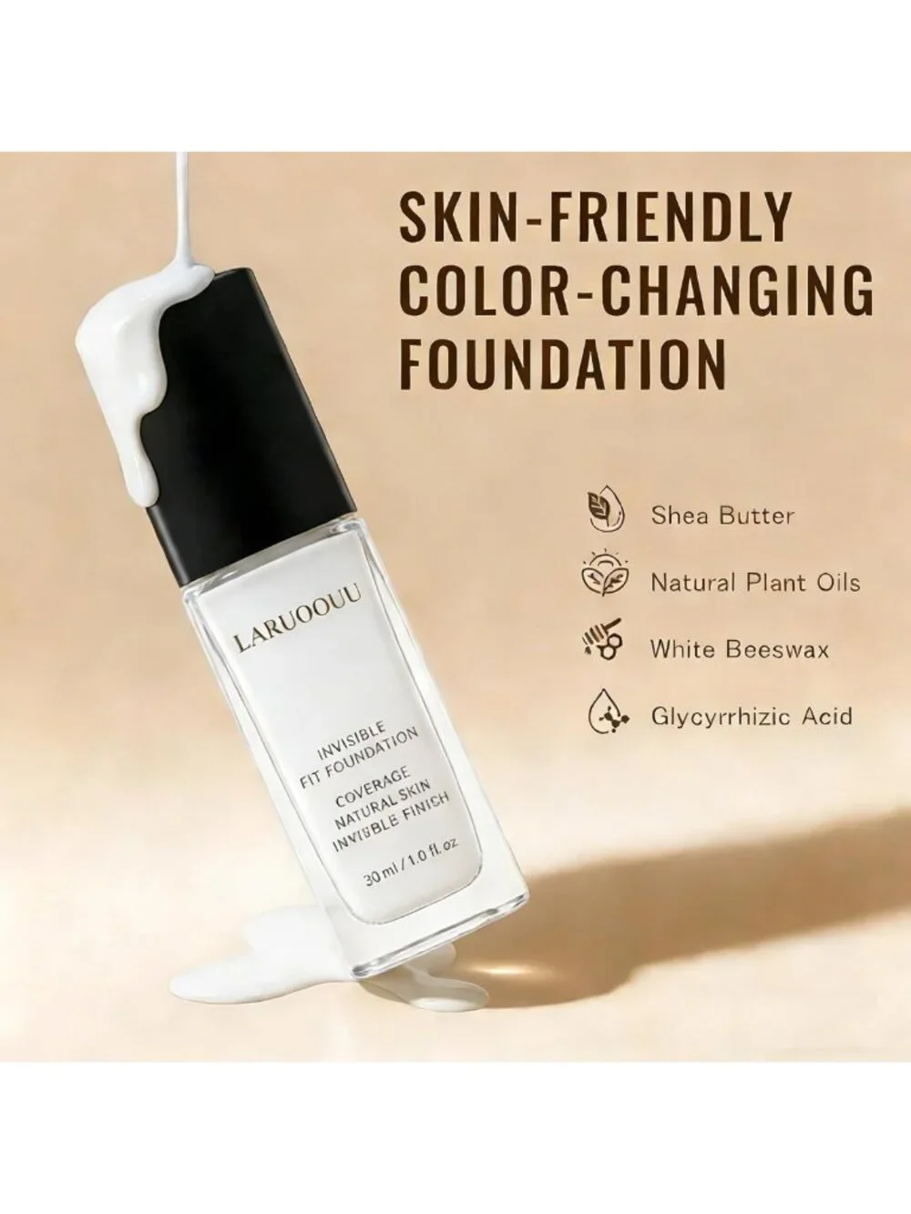 Color Changing Liquid Foundation for Women, Medium-Full Coverage, Waterproof